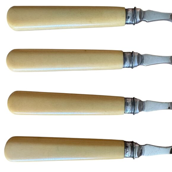 Vintage Fish Seafood Cutlery Set With Lined Box 6 Knives 6 Forks Etched Details - Picture 9 of 16